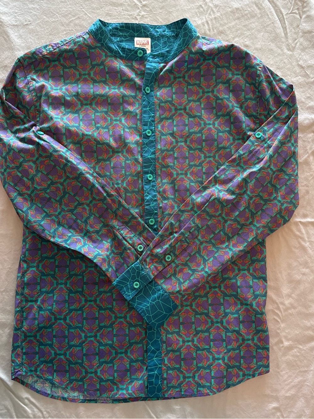 AUTHENTIC Disney Marvel Wakanda Forever MENS Long Sleeve Button Up Shirt - Med